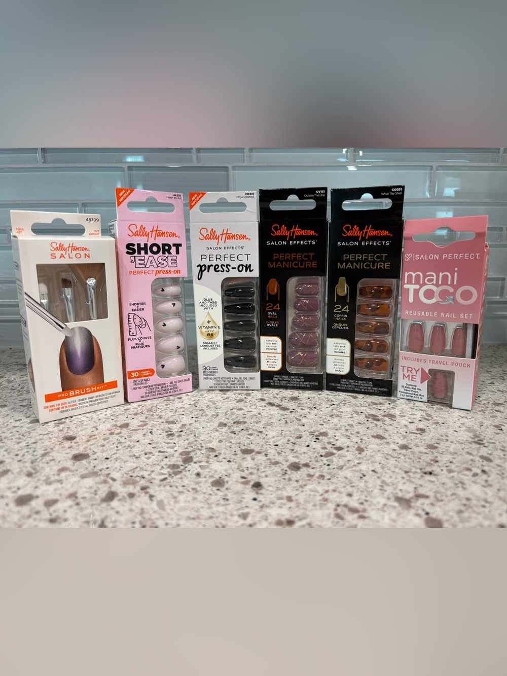 NEW IN BOX - Lot of 6 (Perfect Manicure, Press-On Nail Sets & Pro Brush Kit)